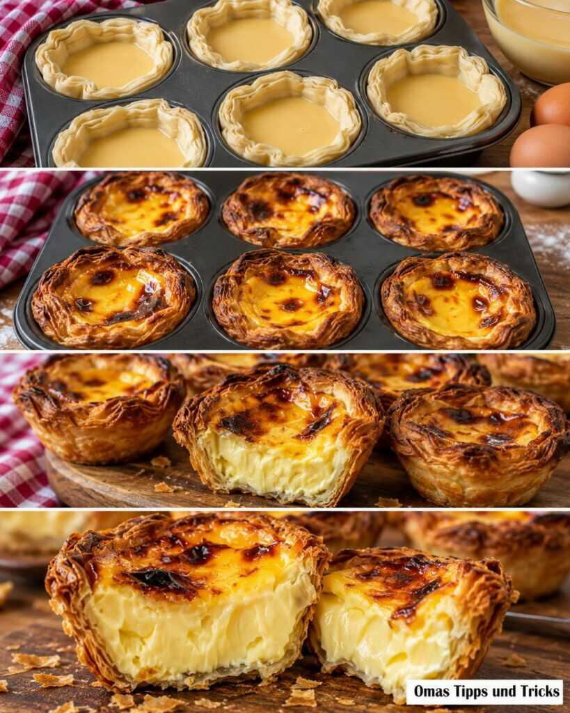 Cremige Blätterteig-Puddingtörtchen – außen knusprig, innen herrlich vanillig