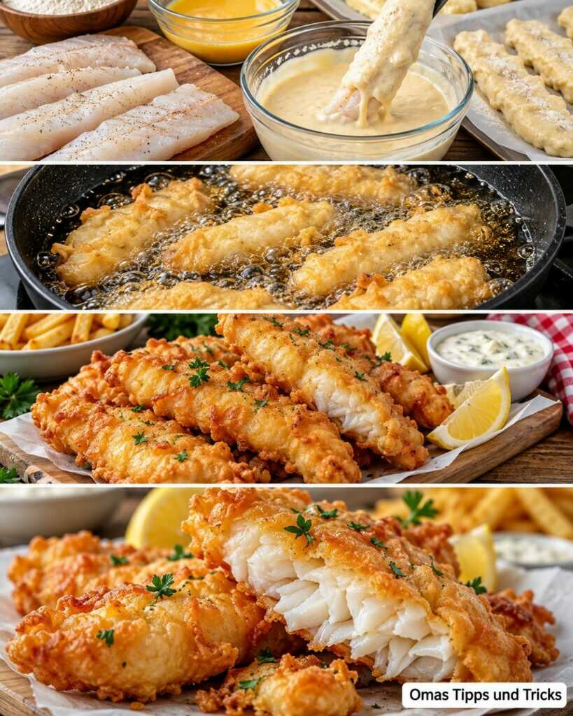 Knusprige Backfischfilets wie vom Imbiss – außen goldbraun, innen saftig und zart