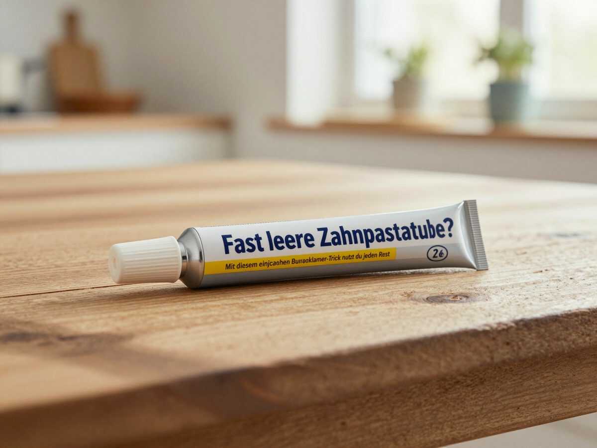 Fast leere Zahnpastatube? Mit diesem einfachen Büroklammer-Trick nutzt du jeden Rest