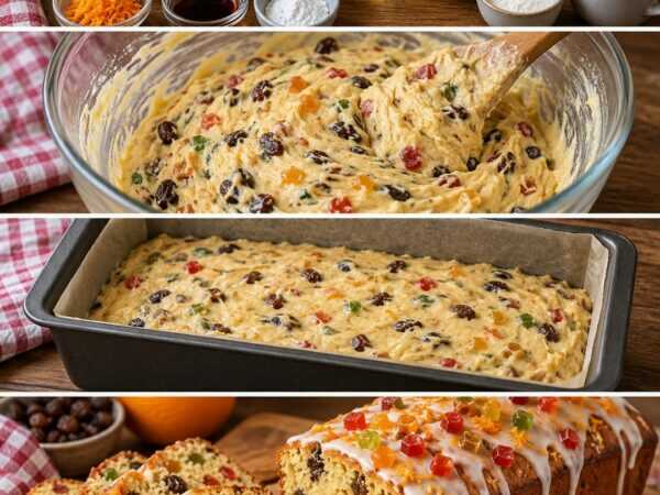 Saftiger Weihnachtskuchen mit Rosinen und kandierten Früchten – einfach, aromatisch und wunderbar festlich