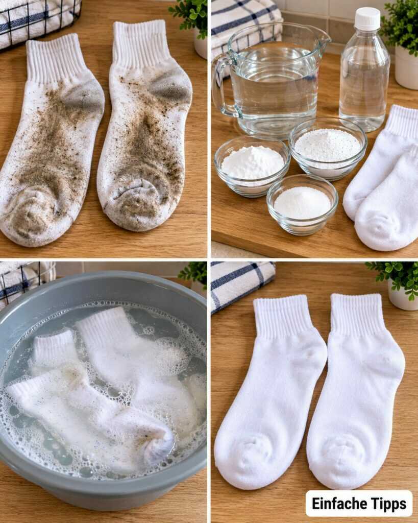 Weiße Socken mit grauen Sohlen? So werden sie wieder sichtbar heller – ohne aggressives Schrubben