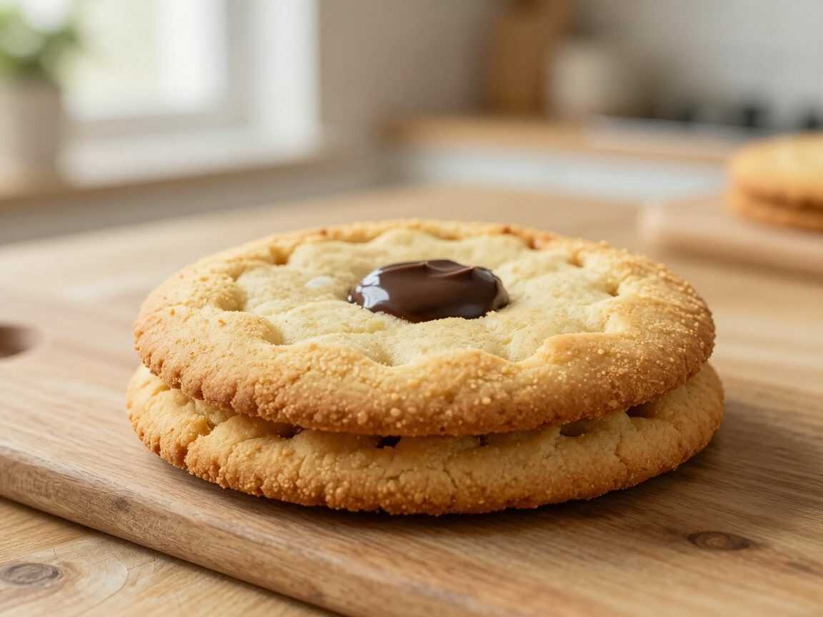 Gefüllter Cookie-Kuchen mit flüssigem Schokoladenkern – außen goldbraun, innen unwiderstehlich weich