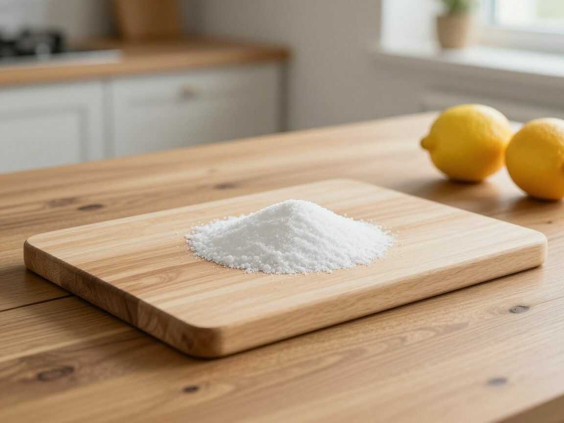 Holzschneidebrett riecht unangenehm? Mit grobem Salz und Zitrone wird es wieder frisch und sauber