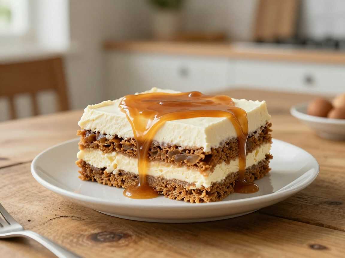 Karamell-Keks-Dessert ohne Backen – himmlisch cremig und ganz einfach geschichtet