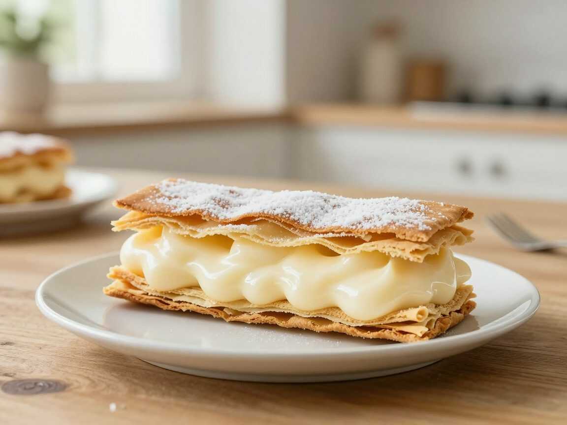 Klassisches Vanille-Millefeuille – knuspriger Blätterteig mit samtiger Vanillecreme