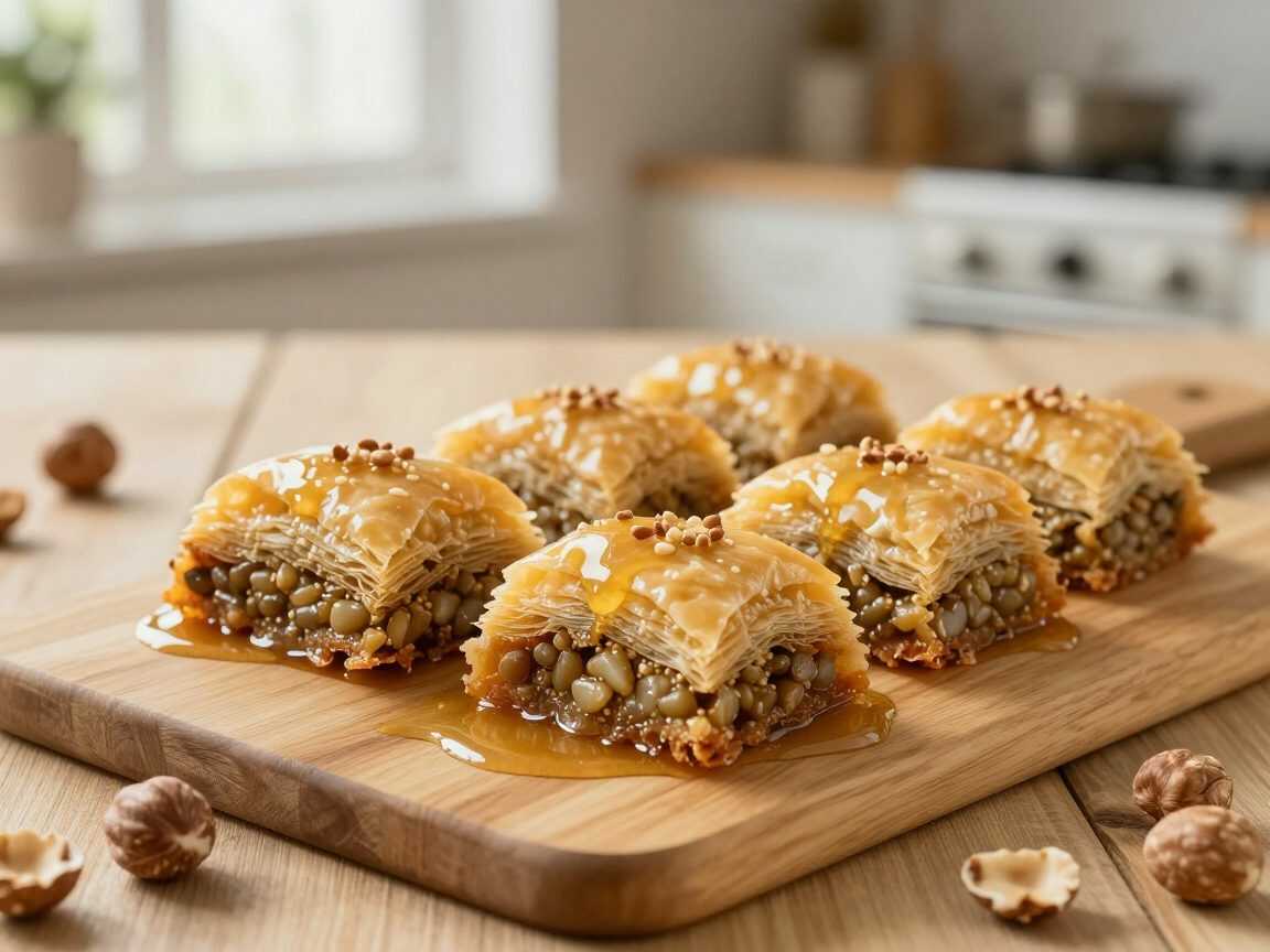 Knusprige Baklava mit Pistazien, Walnüssen und Mandeln – herrlich saftig mit Honig-Orangenblüten-Sirup