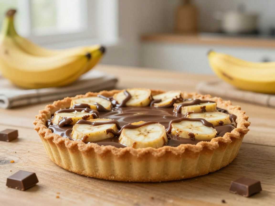 Knusprige Banoffee-Tarte mit Banane, Karamell und Schokolade – cremig, schokoladig und unwiderstehlich