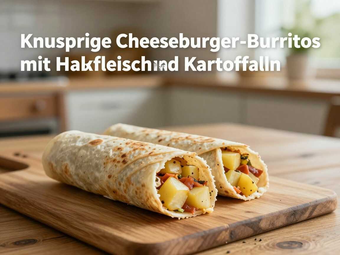 Knusprige Cheeseburger-Burritos mit Hackfleisch und Kartoffeln – herzhaft gefüllt und herrlich käsig