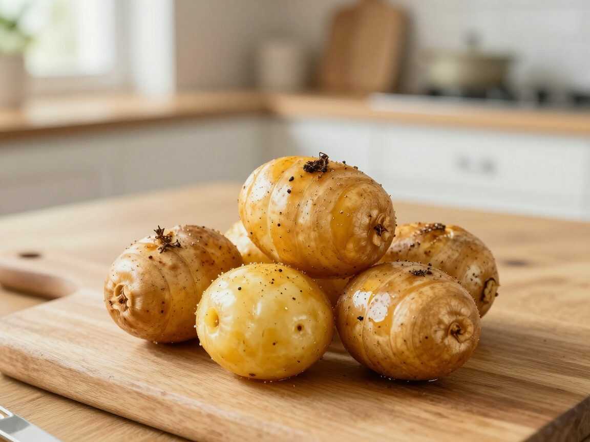 Knusprige Ofenkartoffeln mit Knoblauch und Kräutern – außen goldbraun, innen herrlich weich