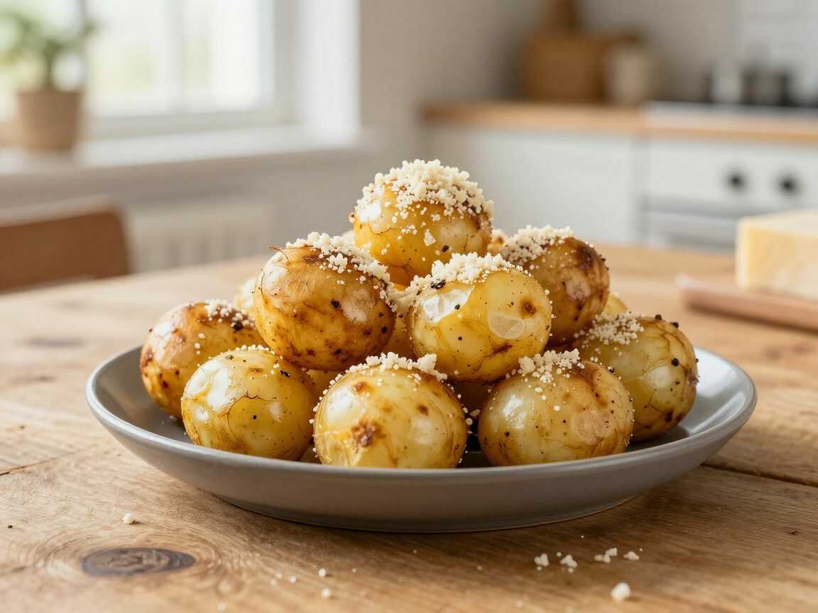 Knusprige Ofenkartoffeln mit Knoblauch und Parmesan – außen goldbraun, innen herrlich weich