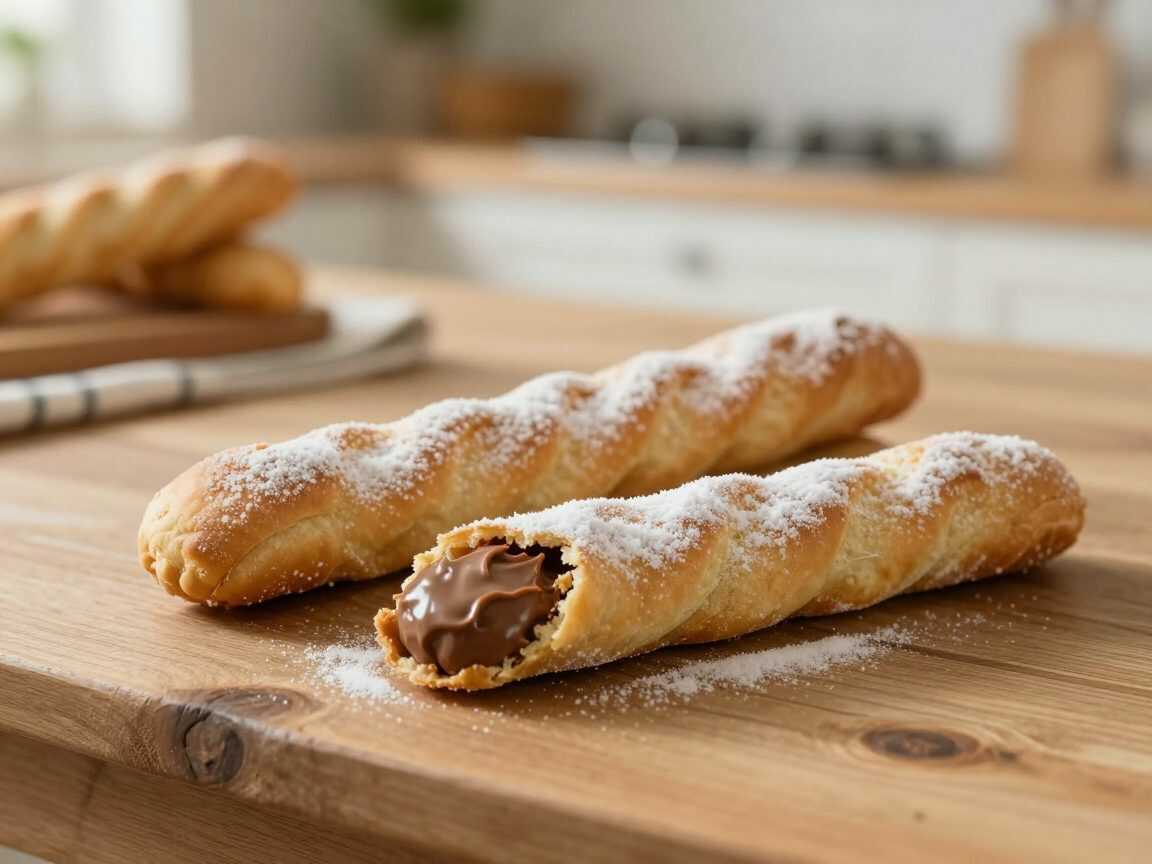 Knusprige Spritzgebäck-Stangen mit Schokofüllung – zart, buttrig und unwiderstehlich