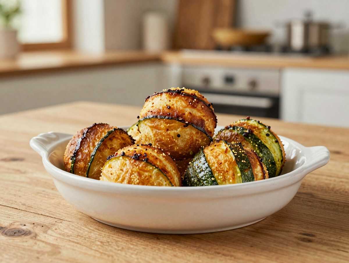 Knusprige Zucchini-Bällchen aus dem Ofen – außen goldbraun, innen herrlich saftig