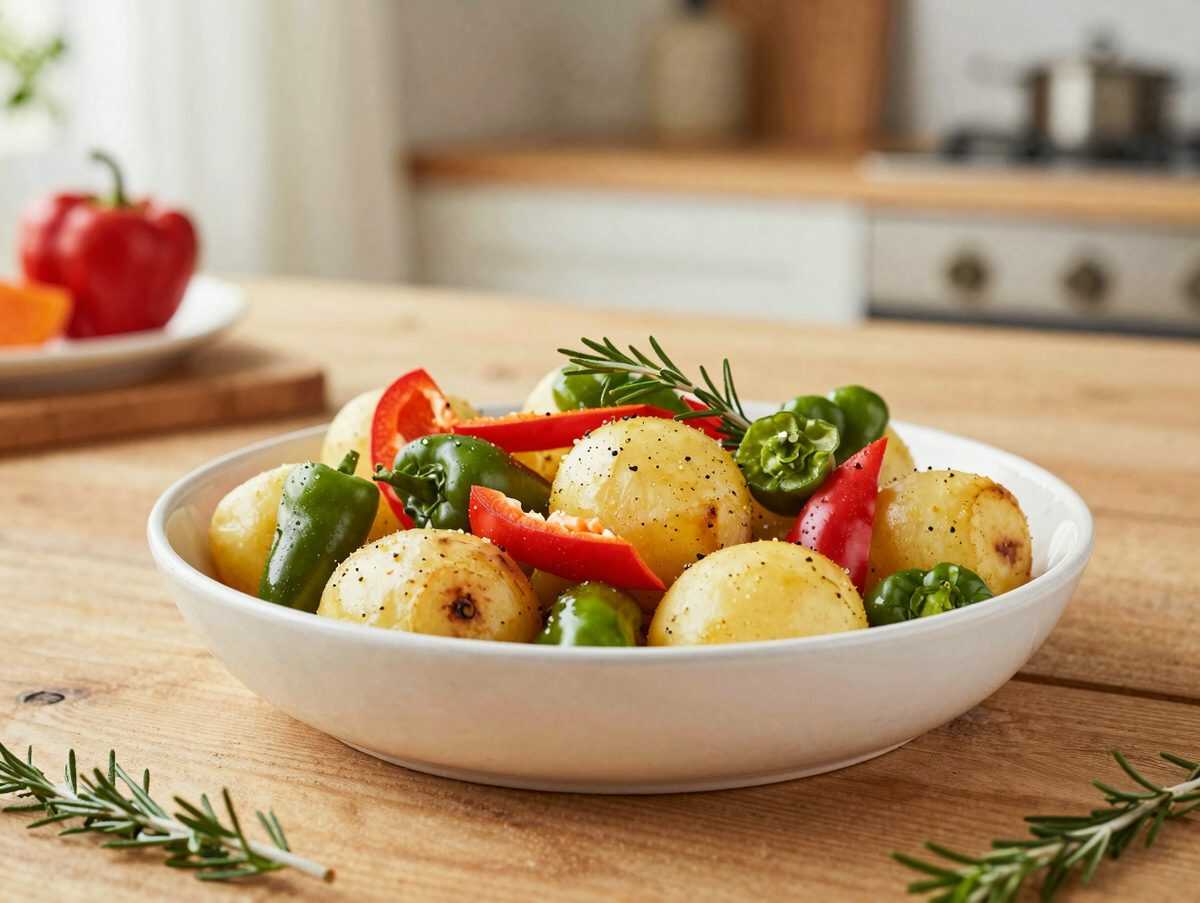 Knuspriges Ofengemüse mit Kartoffeln, Paprika und Rosmarin – einfach, bunt und herrlich aromatisch