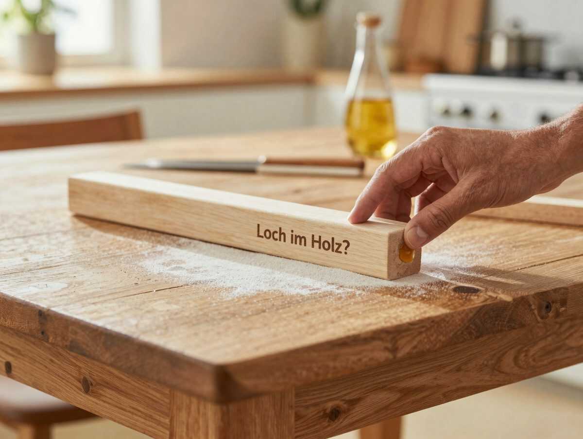 Loch im Holz? Mit Sägemehl und Holzleim gelingt eine günstige Reparatur fast wie vom Profi