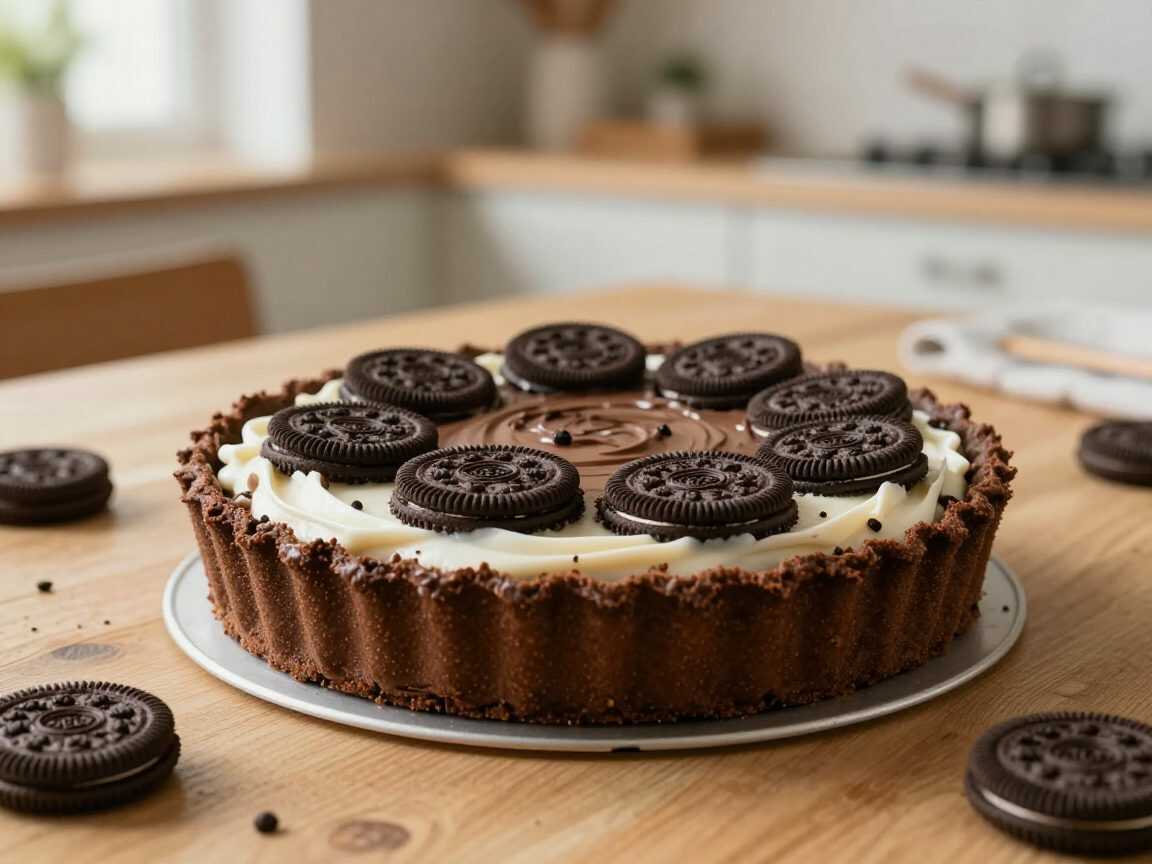 Oreo-Schoko-Tarte ohne Backen – extra cremig mit knusprigem Keksboden