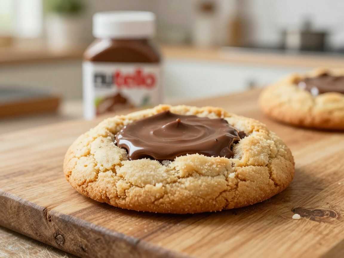 Riesiger Nutella-Cookie mit flüssigem Schokokern – außen knusprig, innen herrlich weich