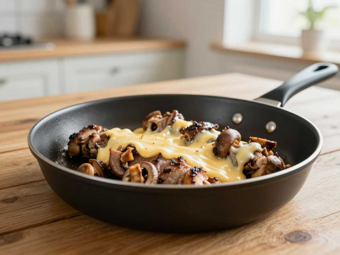 Saftige Rinderrouladen mit Champignons und Käse – herrlich cremig aus der Pfanne