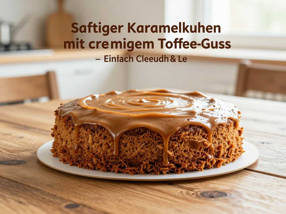 Saftiger Karamellkuchen mit cremigem Toffee-Guss – einfach gebacken und unwiderstehlich zart