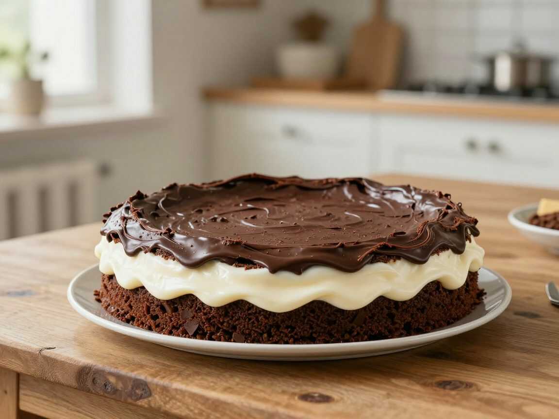 Saftiger Schoko-Bananen-Kuchen mit Vanillecreme – herrlich cremig und schokoladig