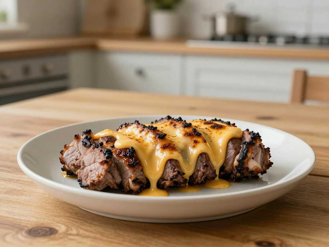 Saftiger Schweinerollbraten mit Pilzen, Käse und Speck – herzhaft gefüllt und knusprig gebraten