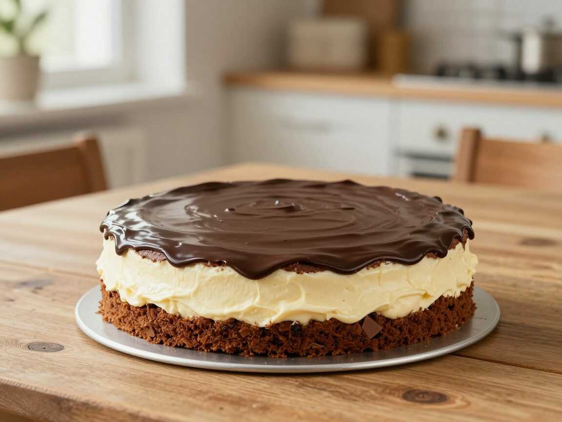 Schoko-Beeren-Traumtorte mit Mascarponecreme und glänzender Ganache