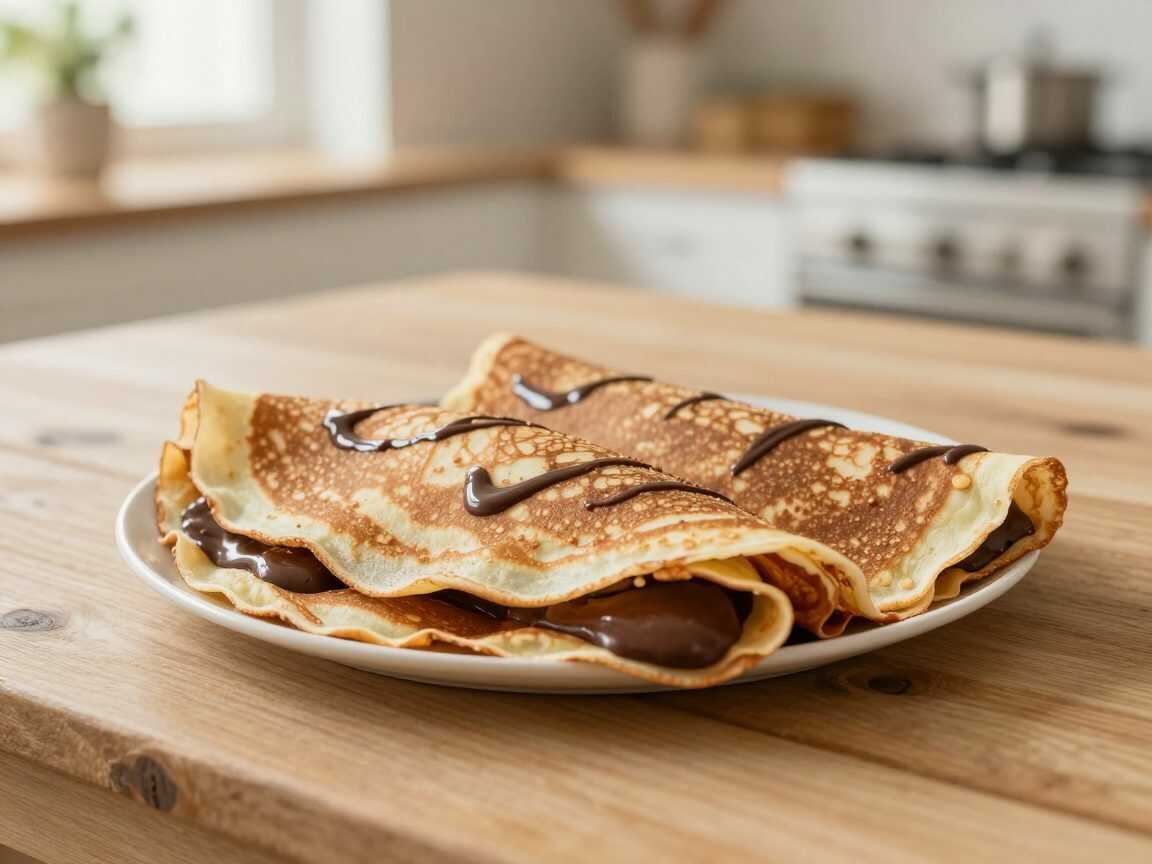 Schoko-Crêpes-Röllchen wie vom Café – hauchdünn, herrlich weich und cremig gefüllt