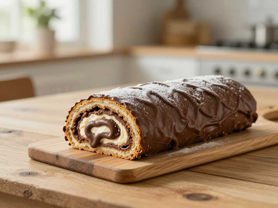 Schoko-Karamell-Biskuitrolle: Saftig, cremig und unwiderstehlich