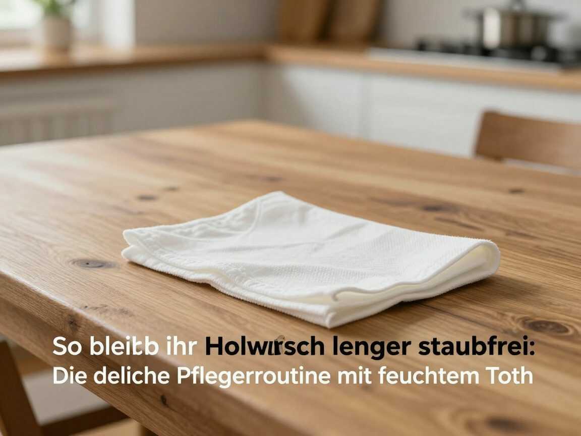 So bleibt Ihr Holztisch länger staubfrei: Die einfache Pflegeroutine mit feuchtem Tuch