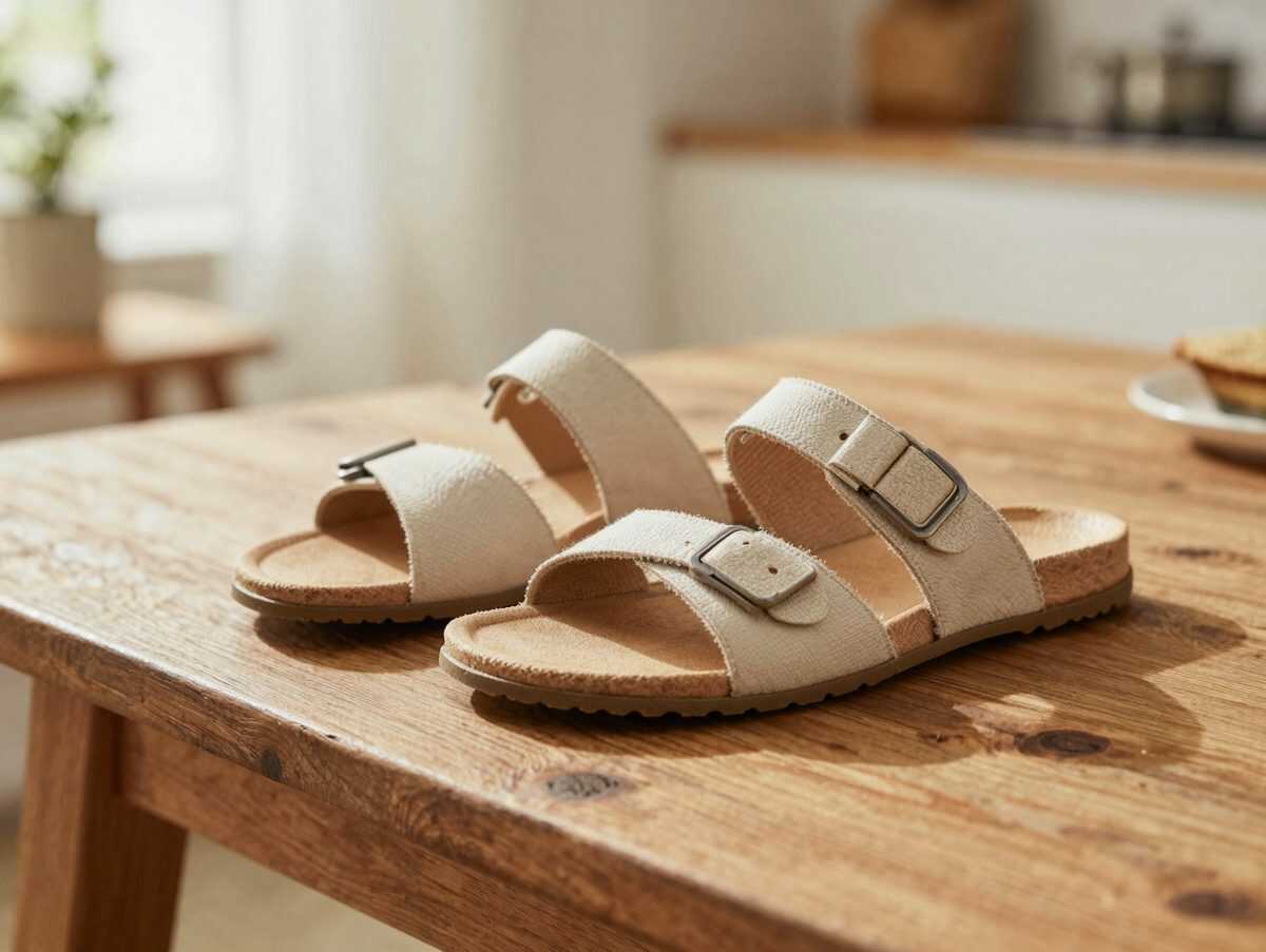 So werden verfärbte Sandalen-Fußbetten wieder gepflegt: Diese schonende Reinigung entfernt Schmutz und dunkle Fußspuren