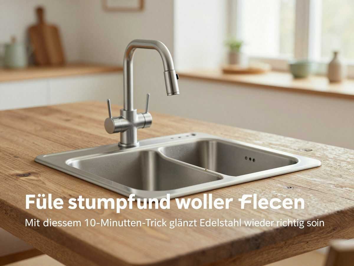 Spüle stumpf und voller Flecken? Mit diesem 10-Minuten-Trick glänzt Edelstahl wieder richtig schön