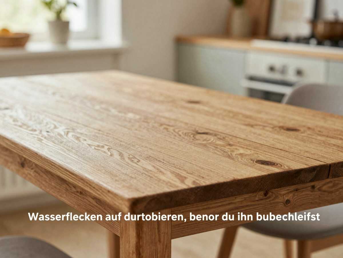 Wasserflecken auf dem Holztisch? Das kannst du ausprobieren, bevor du ihn abschleifst