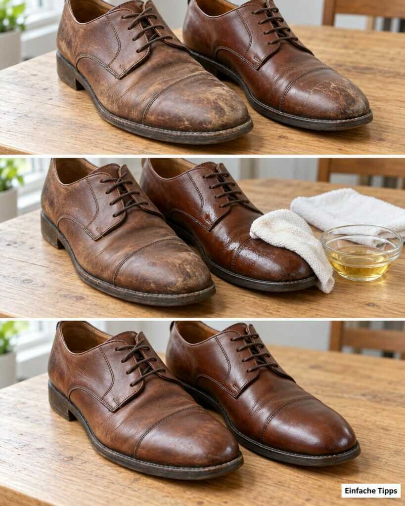 Abgenutzte Lederschuhe? Warum Olivenöl und Essig riskant sind – und wie sie wieder gepflegt aussehen