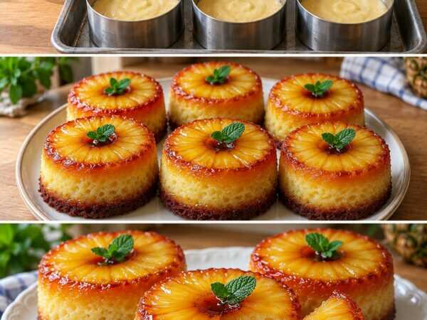 Kleine Ananas-Stürzkuchen: Saftig, goldbraun und voller Karamell