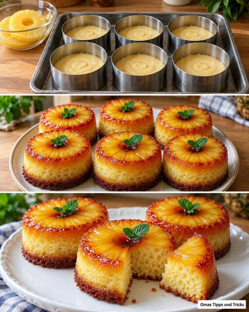 Kleine Ananas-Stürzkuchen: Saftig, goldbraun und voller Karamell
