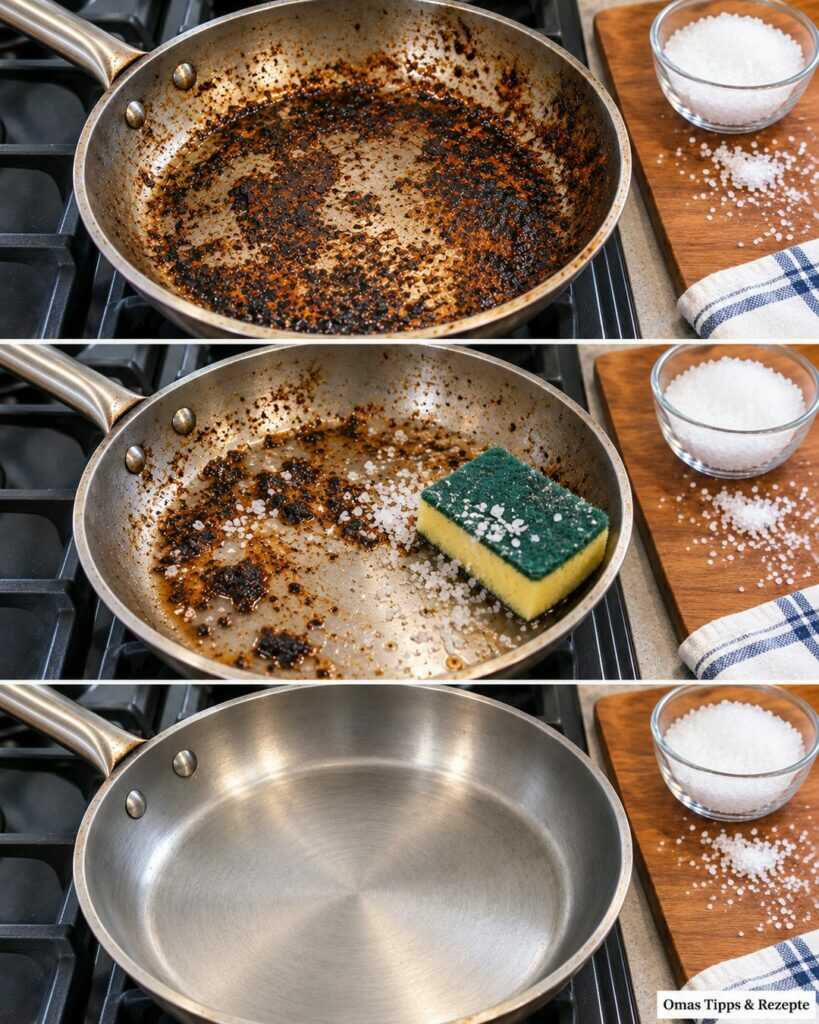 Pfanne angebrannt? So löst du die schwarze Kruste, ohne den Edelstahl zu zerkratzen
