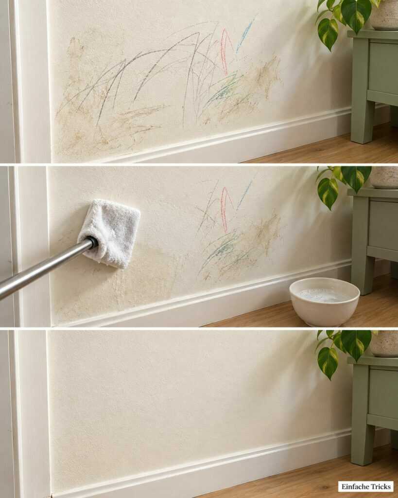 Flecken und Kinderkritzeleien an der Wand? So wird sie wieder sauber, ohne die Farbe zu ruinieren