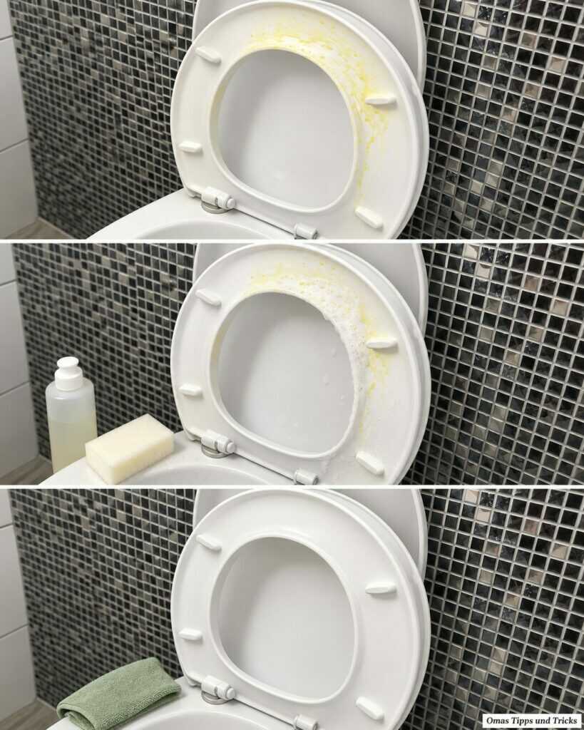 Gelbe Flecken am WC-Sitz? So reinigst du die Unterseite, ohne den Kunststoff zu beschädigen