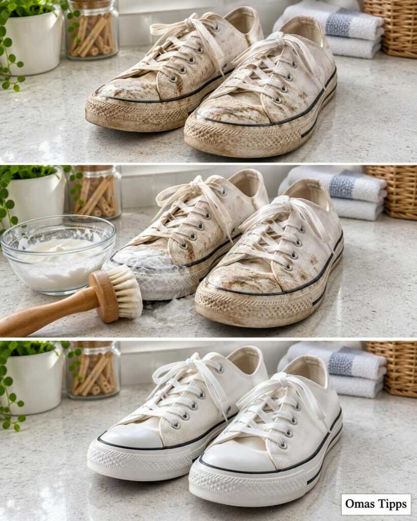 Weiße Sneaker wieder sauber: So entfernst du Schmutz mit einfachen Hausmitteln