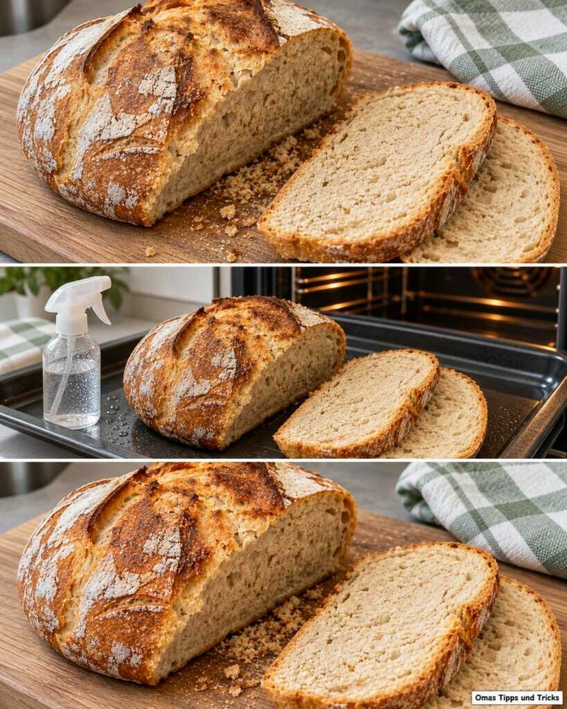 Trockenes Brot? So wird es mit etwas Wasser und Ofenwärme wieder knusprig