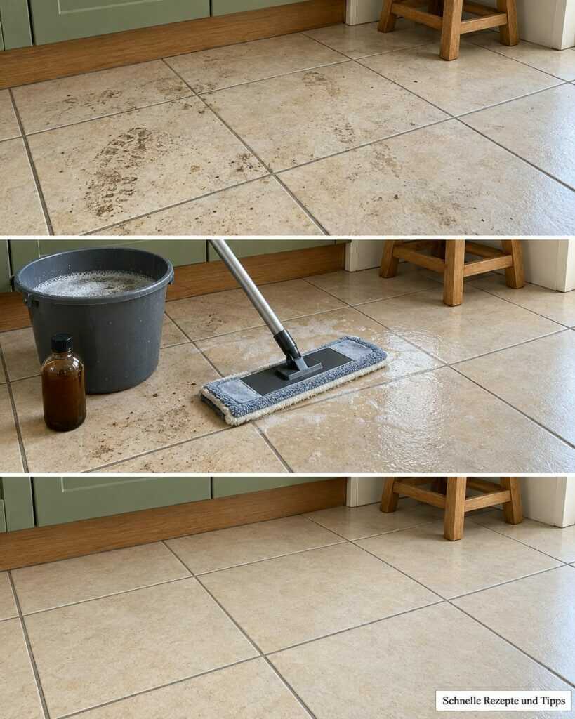 Küchenfliesen wieder sauber: Mit diesem alten Seifentrick verschwinden Fett und Schuhspuren