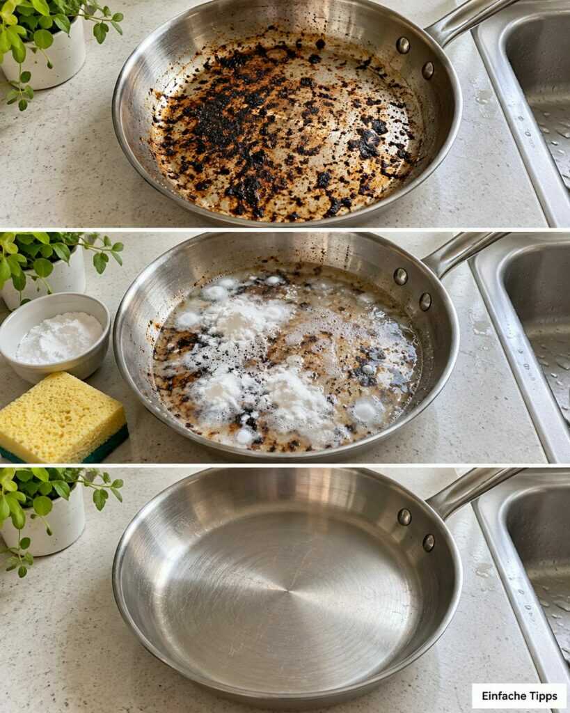Pfanne angebrannt? So lösen Sie die Kruste mit Natron und schonenden Handgriffen
