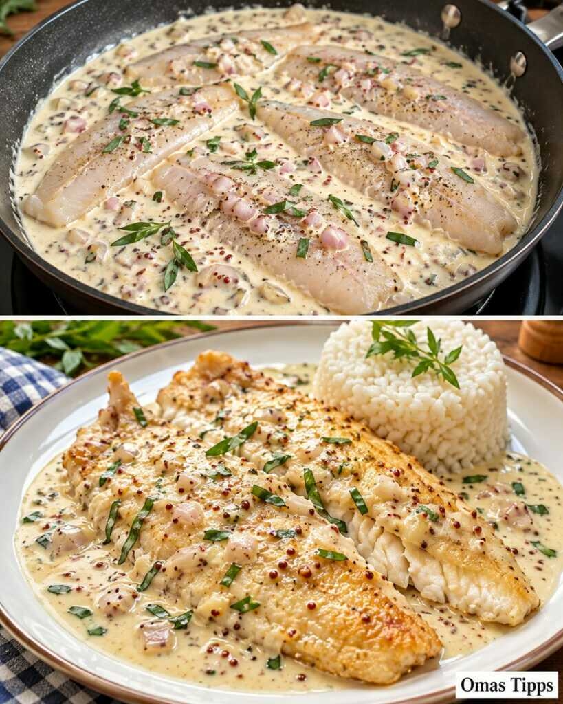 Zarte Seezungenfilets in cremiger Schalotten-Estragon-Sauce – in 30 Minuten auf dem Tisch