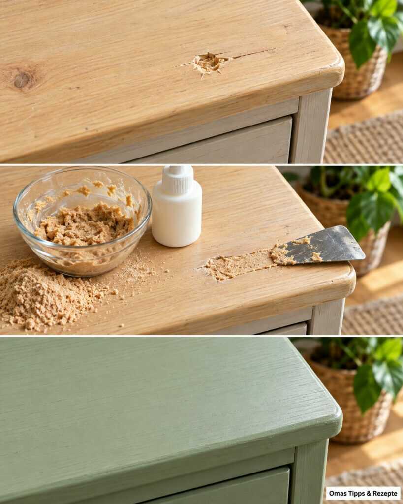 Kleine Löcher im Holz? So rettest du dein Möbelstück mit Sägemehl und Holzleim