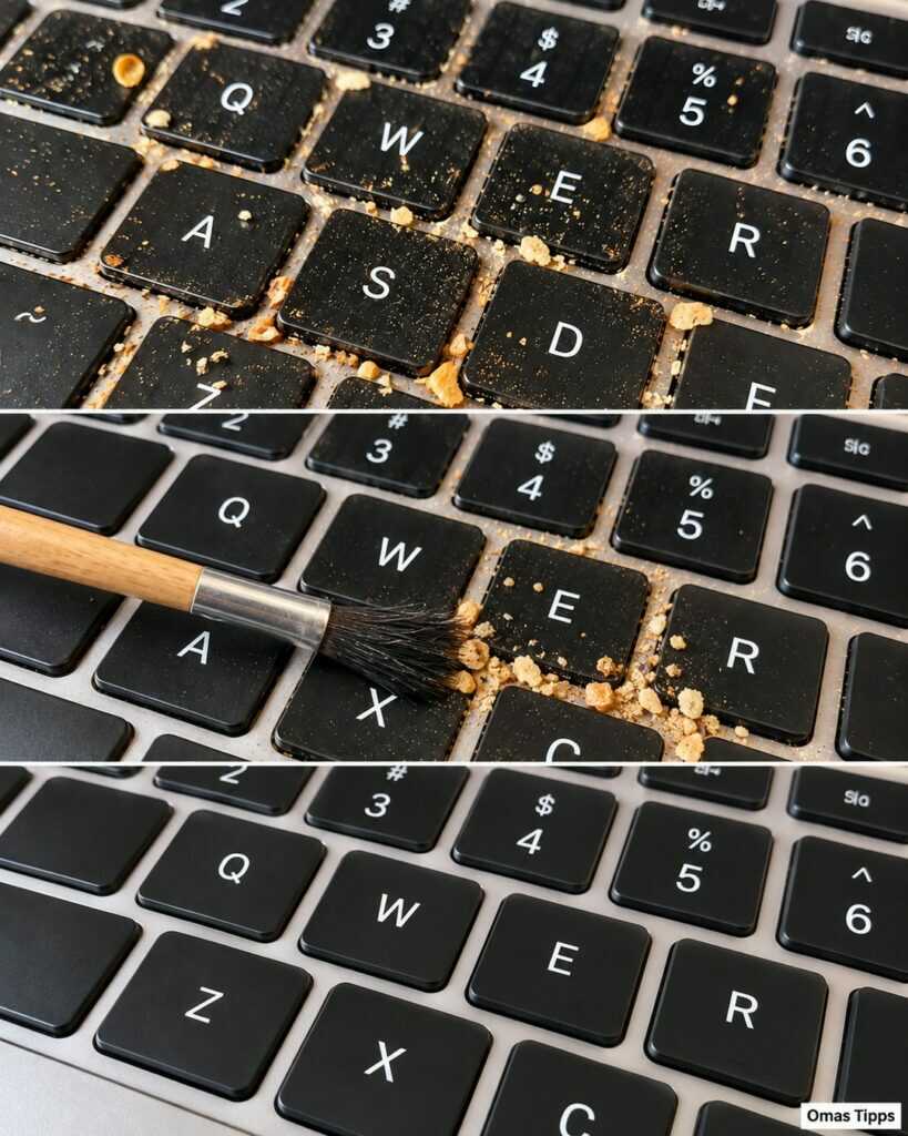Krümel zwischen den Tasten? So wird deine Tastatur sauber – mit Pinsel und wenig Aufwand