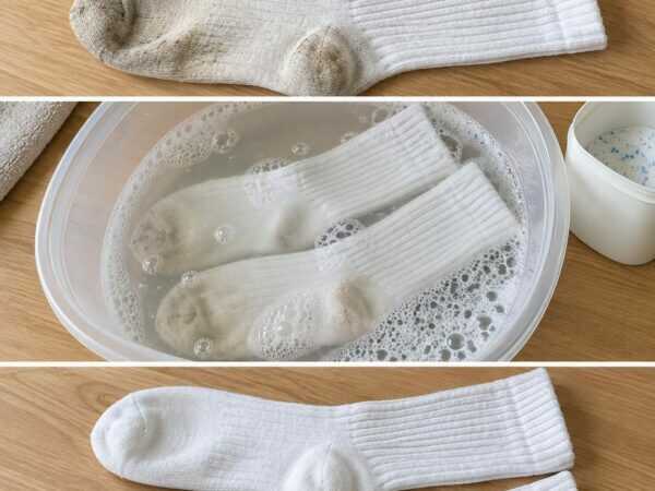 Weiße Socken wieder sauber bekommen: So lösen sich graue Sohlen und dunkle Fersen