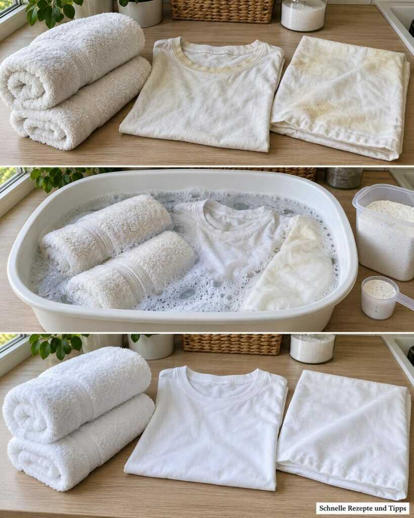 Weiße Wäsche vergilbt? So werden Handtücher, T-Shirts und Kissenbezüge wieder frischer