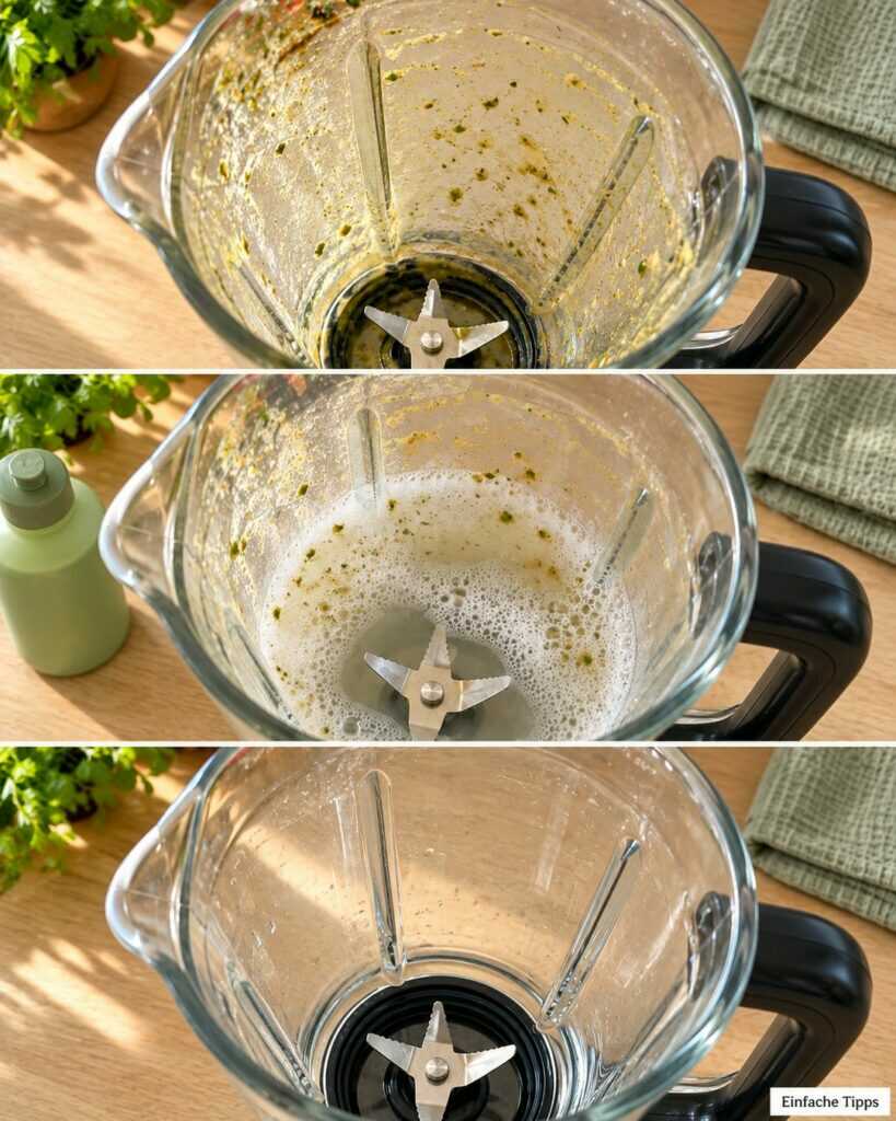 Mixer reinigen ohne mühsames Schrubben: Der einfache Trick mit warmem Wasser und einem Tropfen Spülmittel