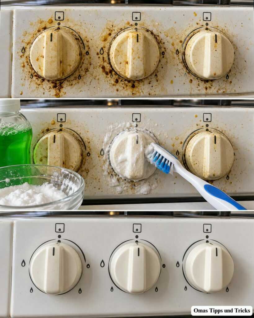 Gelbliche, klebrige Herdknöpfe? So entfernst du Fett und Schmutz schonend