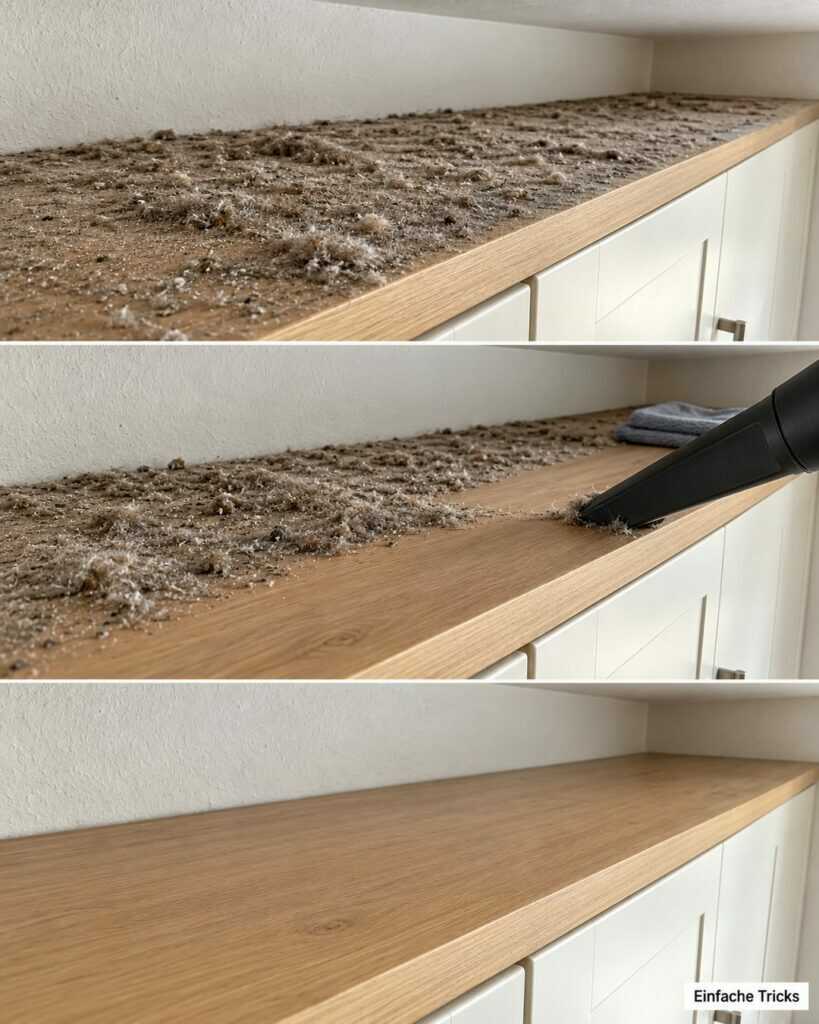 Staub auf dem Schrank? Mit dieser einfachen Reihenfolge wird die Oberfläche wieder sauber