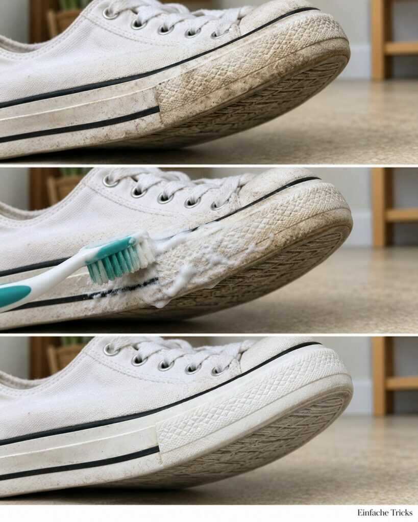 Weiße Sneaker-Sohlen reinigen: Mit dieser einfachen Paste lösen sich graue Spuren